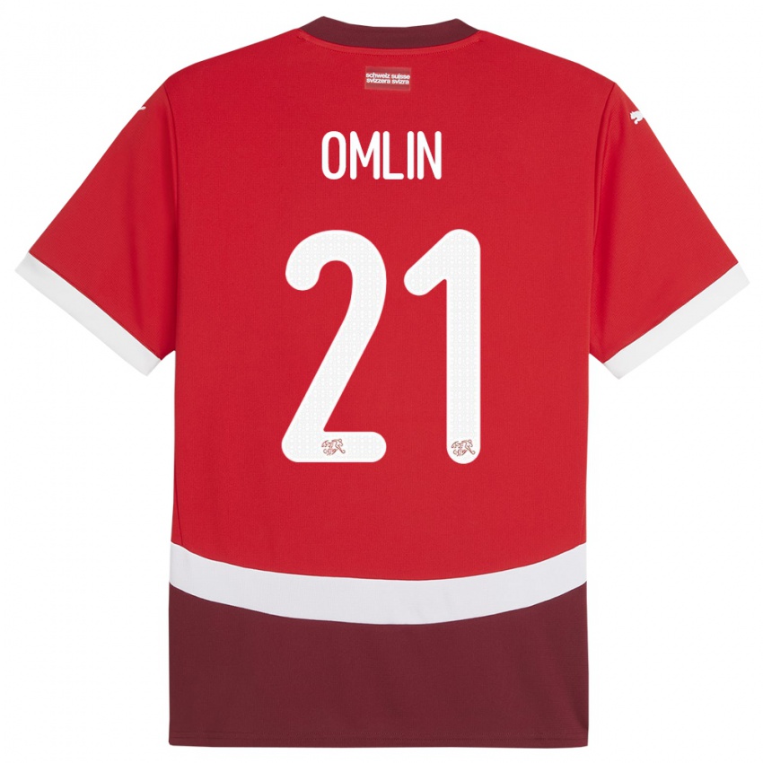 Kinderen Zwitserland Jonas Omlin #21 Rood Thuisshirt Thuistenue 24-26 T-Shirt