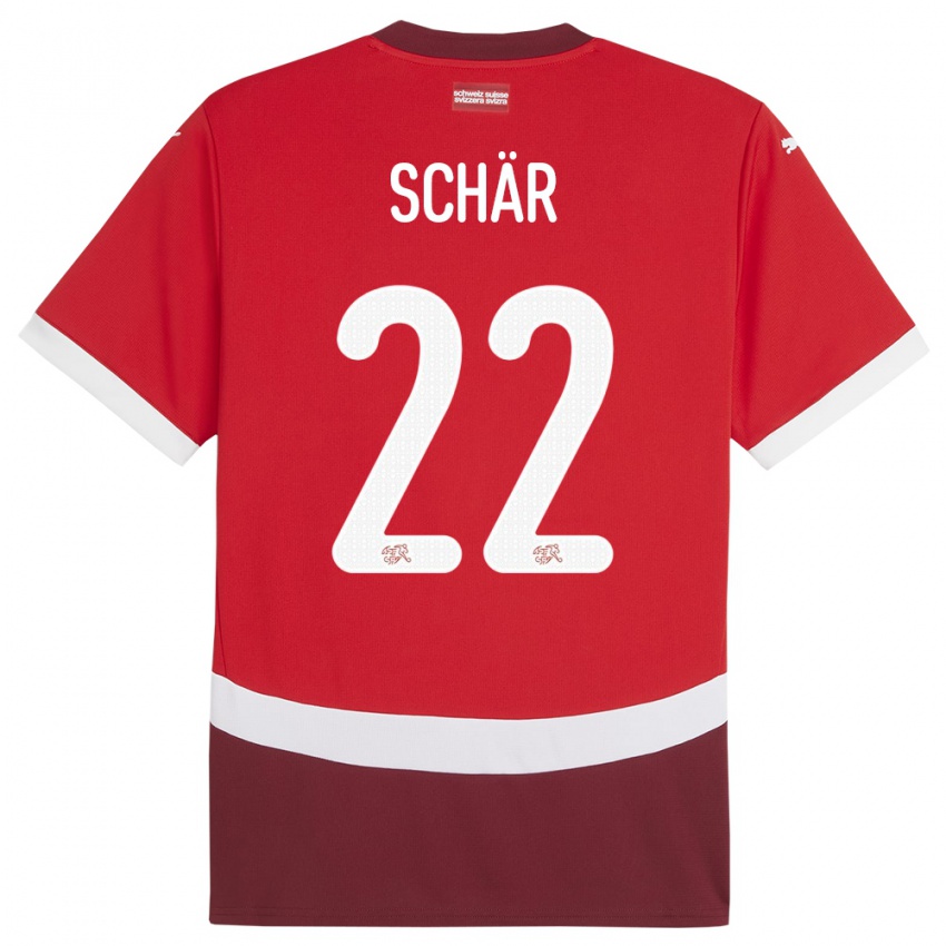 Kinderen Zwitserland Fabian Schar #22 Rood Thuisshirt Thuistenue 24-26 T-Shirt