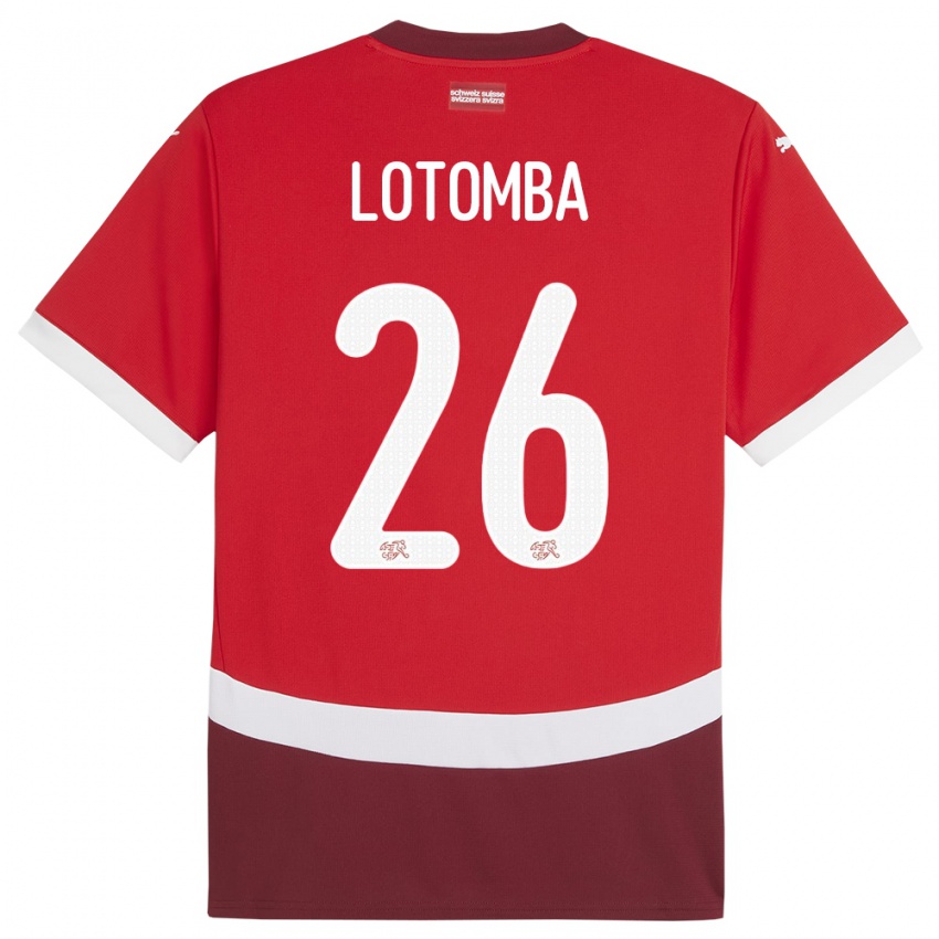 Kinderen Zwitserland Jordan Lotomba #26 Rood Thuisshirt Thuistenue 24-26 T-Shirt