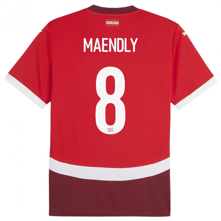 Kinderen Zwitserland Sandy Maendly #8 Rood Thuisshirt Thuistenue 24-26 T-Shirt