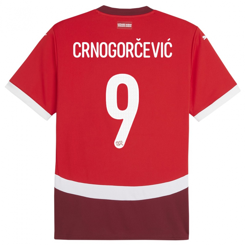 Kinderen Zwitserland Ana Maria Crnogorcevic #9 Rood Thuisshirt Thuistenue 24-26 T-Shirt