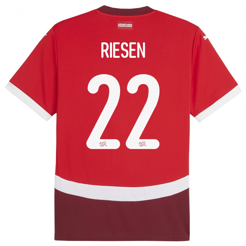 Kinderen Zwitserland Nadine Riesen #22 Rood Thuisshirt Thuistenue 24-26 T-Shirt