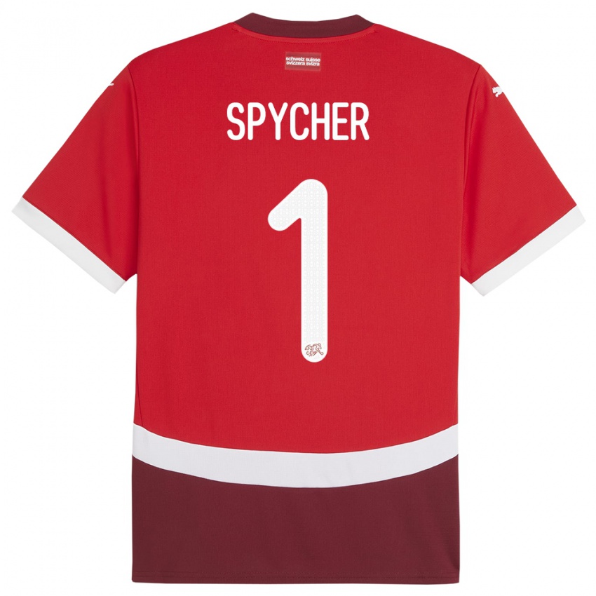 Kinderen Zwitserland Tim Spycher #1 Rood Thuisshirt Thuistenue 24-26 T-Shirt