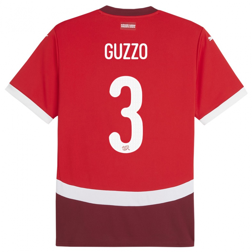 Kinderen Zwitserland Ramon Guzzo #3 Rood Thuisshirt Thuistenue 24-26 T-Shirt