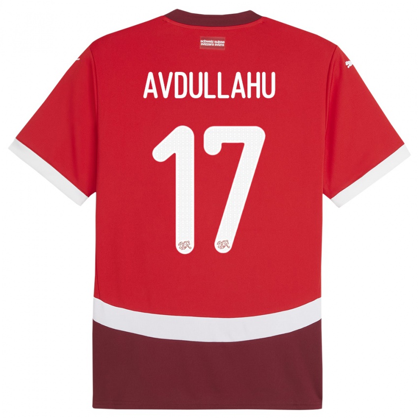 Kinderen Zwitserland Leon Avdullahu #17 Rood Thuisshirt Thuistenue 24-26 T-Shirt