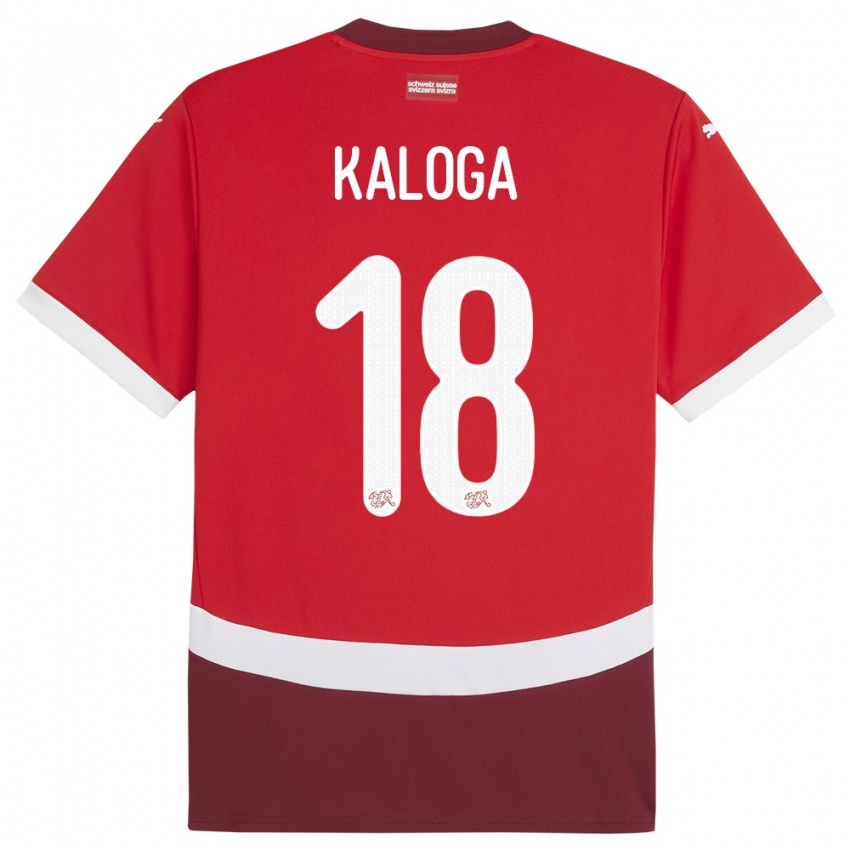 Kinderen Zwitserland Issa Kaloga #18 Rood Thuisshirt Thuistenue 24-26 T-Shirt