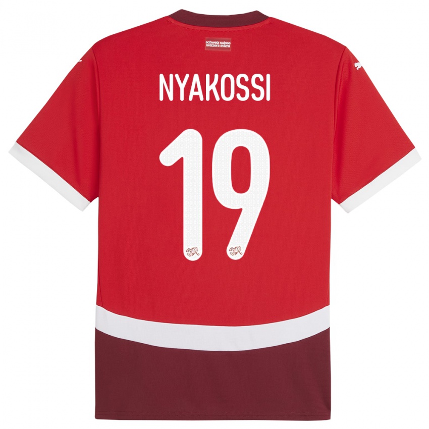 Kinderen Zwitserland Roggerio Nyakossi #19 Rood Thuisshirt Thuistenue 24-26 T-Shirt