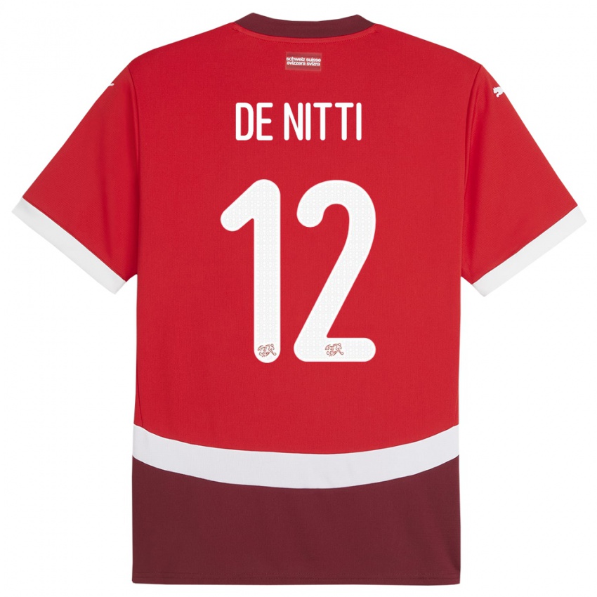 Kinderen Zwitserland Gianni De Nitti #12 Rood Thuisshirt Thuistenue 24-26 T-Shirt