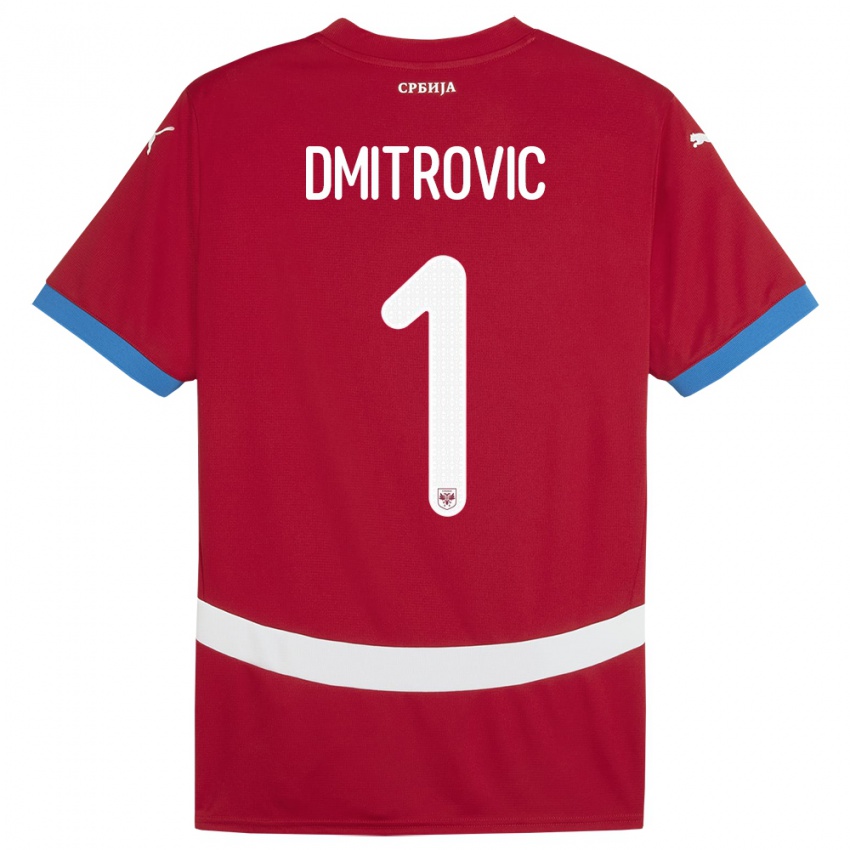 Kinderen Servië Marko Dmitrovic #1 Rood Thuisshirt Thuistenue 24-26 T-Shirt
