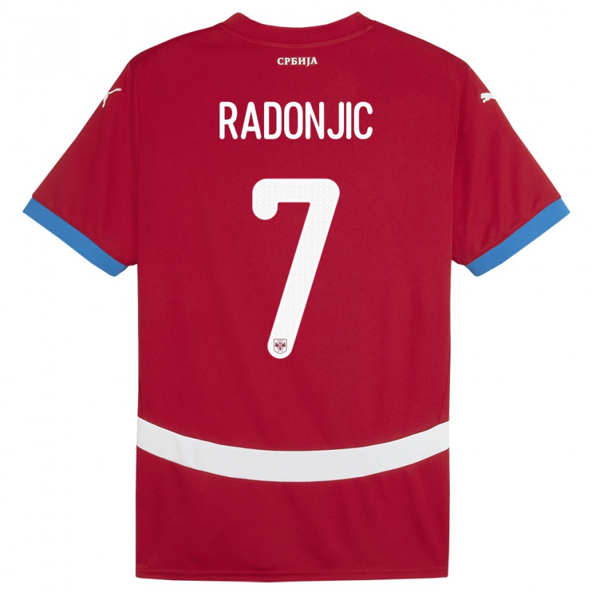 Kinderen Servië Nemanja Radonjic #7 Rood Thuisshirt Thuistenue 24-26 T-Shirt