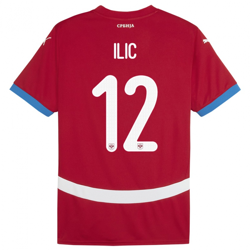 Kinderen Servië Marko Ilic #12 Rood Thuisshirt Thuistenue 24-26 T-Shirt