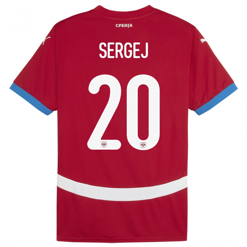 Kinderen Servië Sergej Milinkovic-Savic #20 Rood Thuisshirt Thuistenue 24-26 T-Shirt