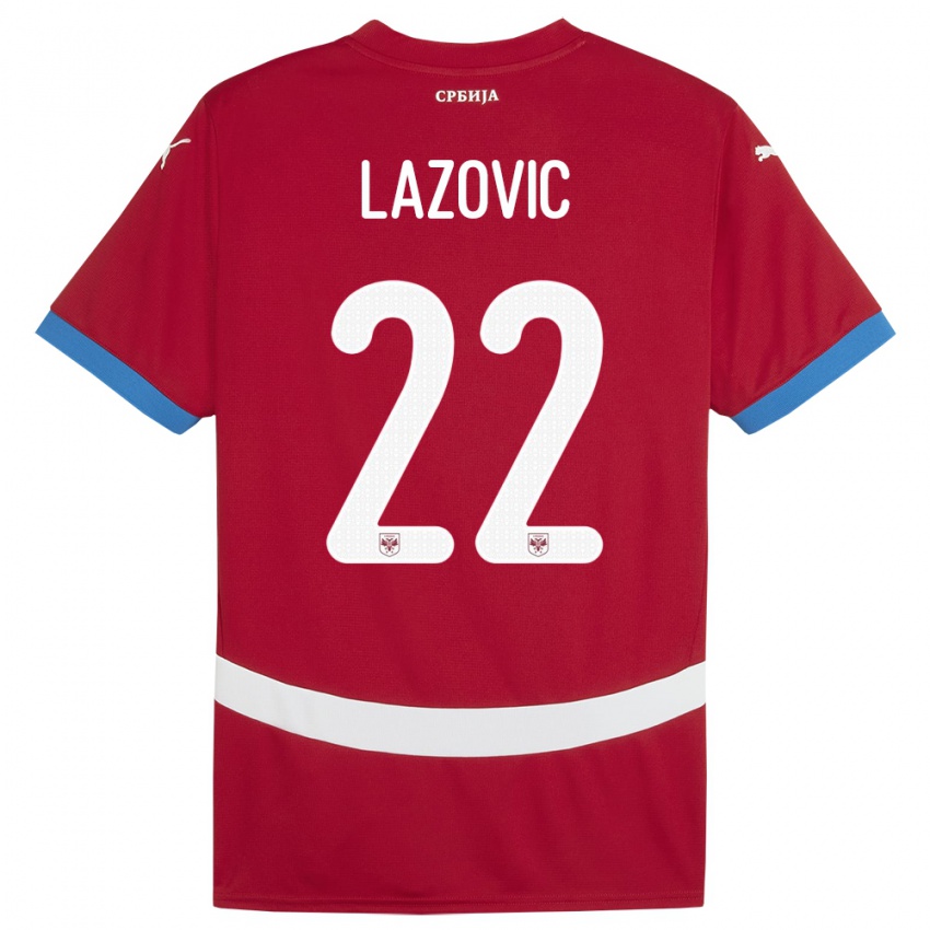 Kinderen Servië Darko Lazovic #22 Rood Thuisshirt Thuistenue 24-26 T-Shirt