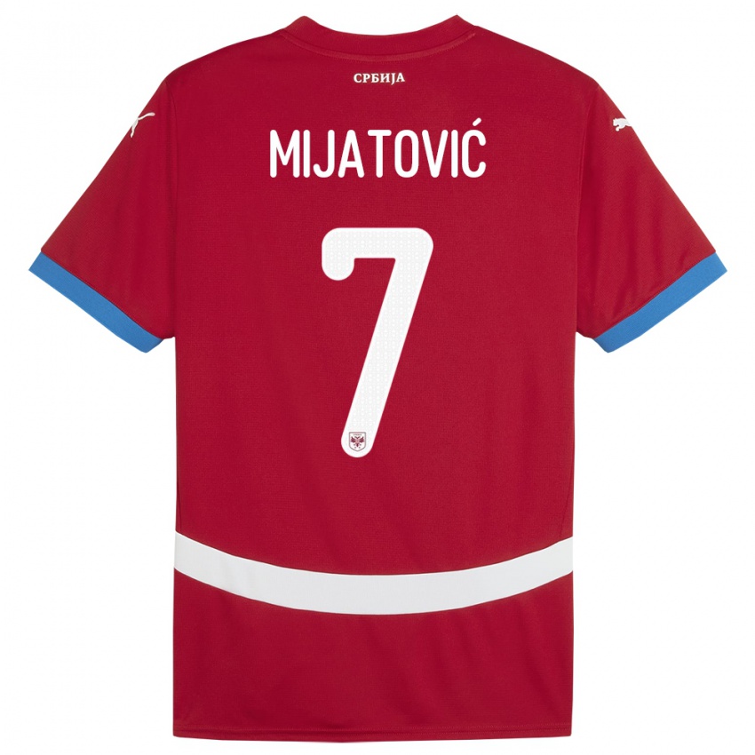 Kinderen Servië Milica Mijatovic #7 Rood Thuisshirt Thuistenue 24-26 T-Shirt