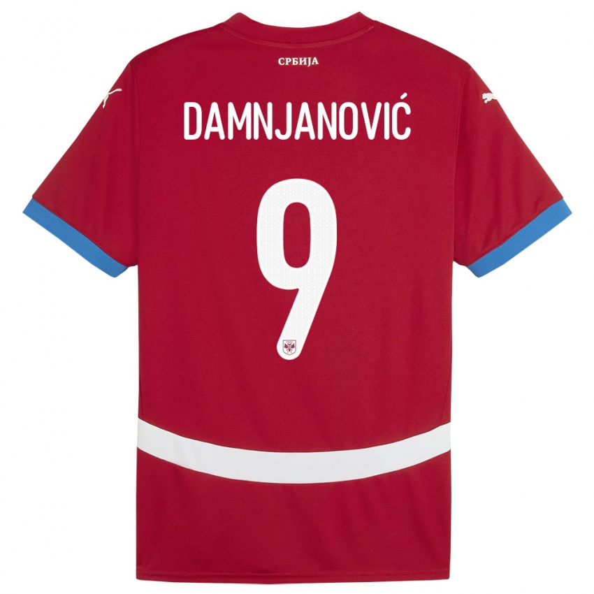 Kinderen Servië Jovana Damnjanovic #9 Rood Thuisshirt Thuistenue 24-26 T-Shirt