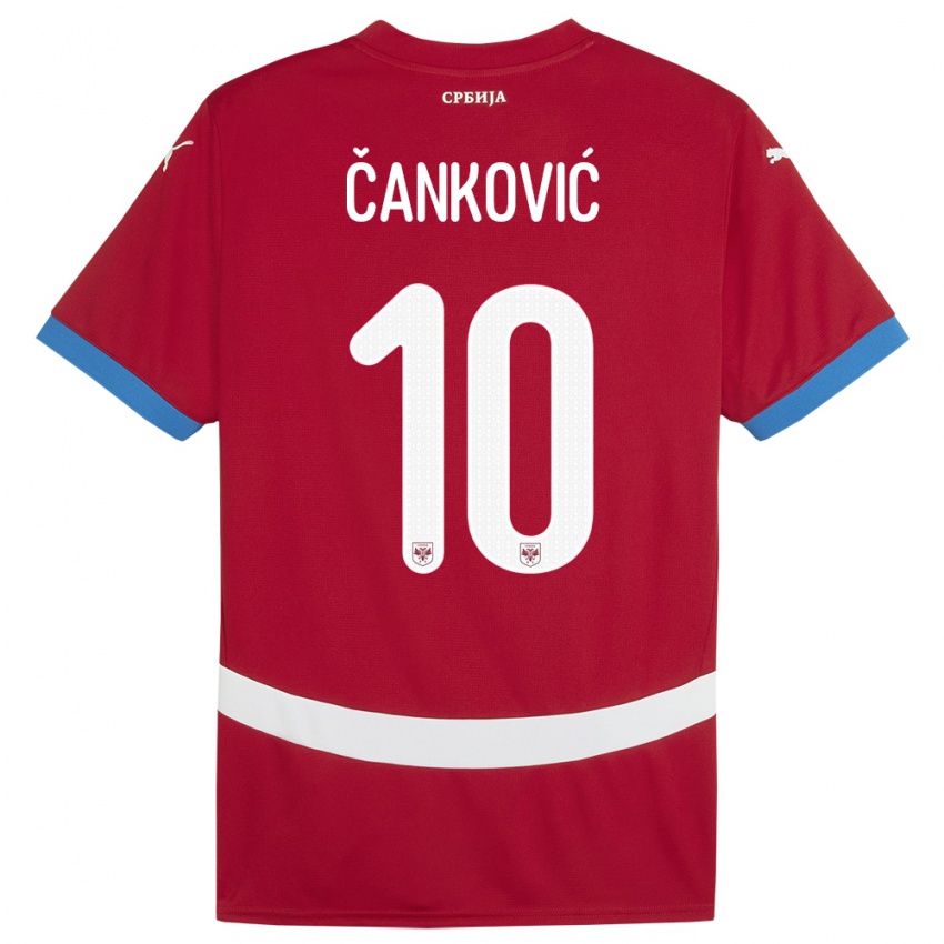 Kinderen Servië Jelena Cankovic #10 Rood Thuisshirt Thuistenue 24-26 T-Shirt