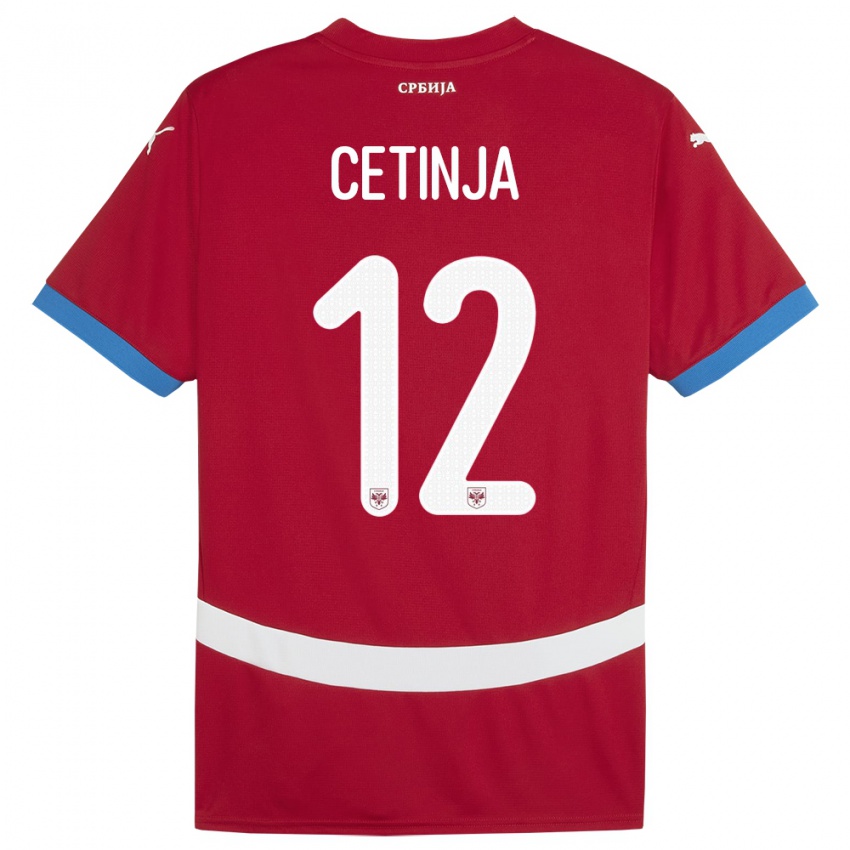 Kinderen Servië Sara Cetinja #12 Rood Thuisshirt Thuistenue 24-26 T-Shirt