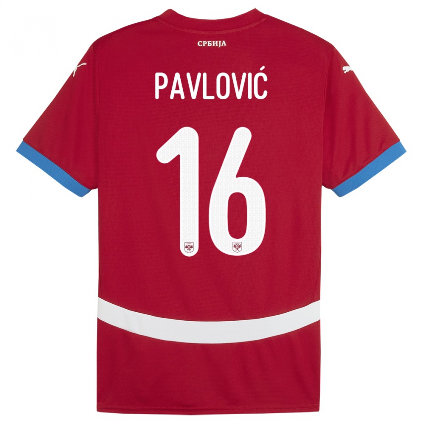 Kinderen Servië Sara Pavlovic #16 Rood Thuisshirt Thuistenue 24-26 T-Shirt