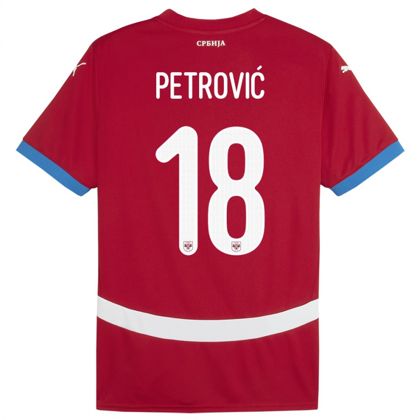 Kinderen Servië Emilija Petrovic #18 Rood Thuisshirt Thuistenue 24-26 T-Shirt