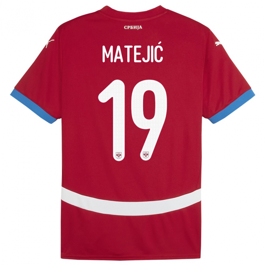 Kinderen Servië Nina Matejic #19 Rood Thuisshirt Thuistenue 24-26 T-Shirt