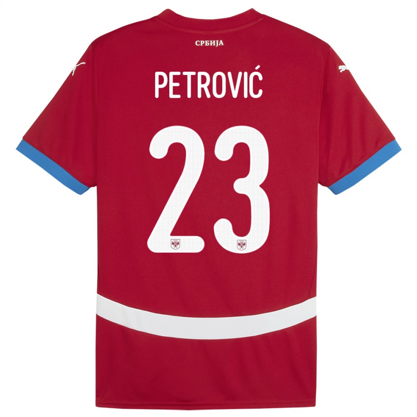 Kinderen Servië Jovana Petrovic #23 Rood Thuisshirt Thuistenue 24-26 T-Shirt