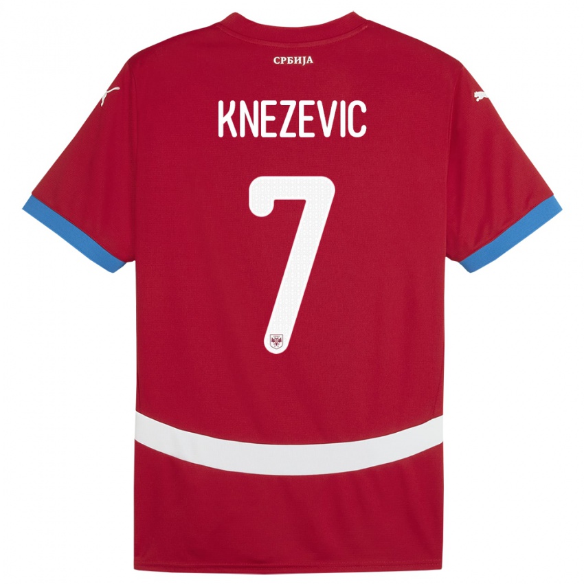 Kinderen Servië Nikola Knezevic #7 Rood Thuisshirt Thuistenue 24-26 T-Shirt