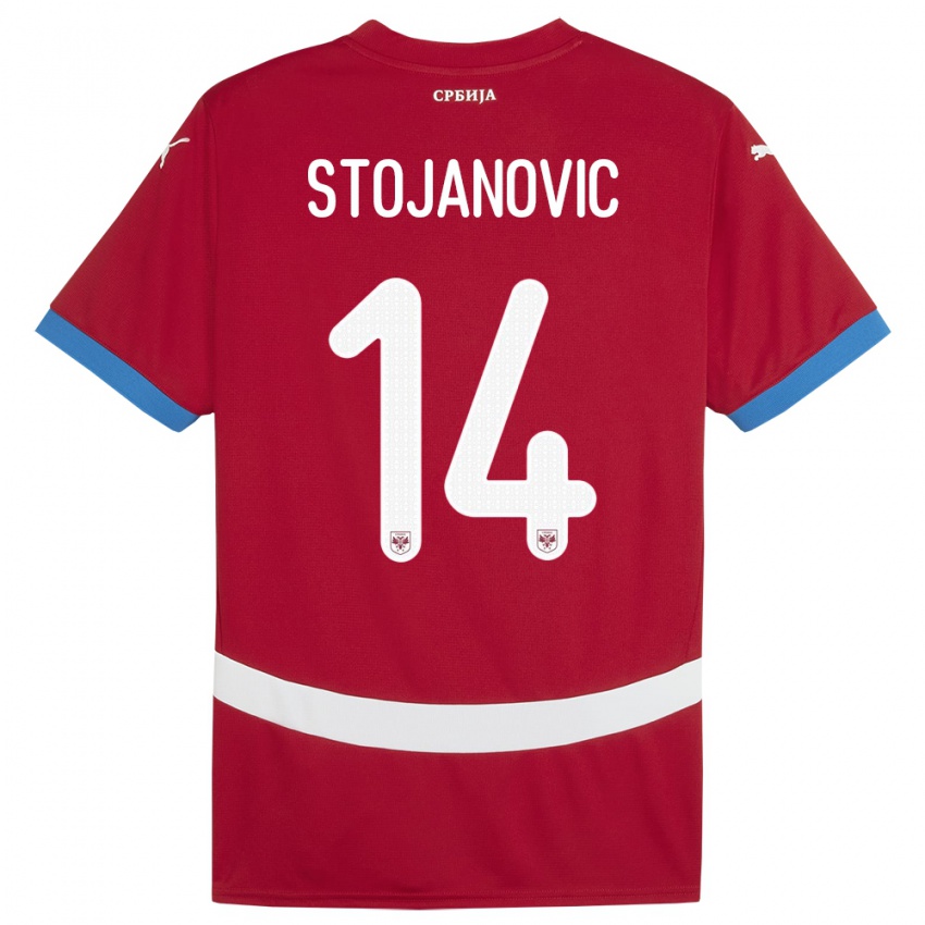 Kinderen Servië Matija Stojanovic #14 Rood Thuisshirt Thuistenue 24-26 T-Shirt