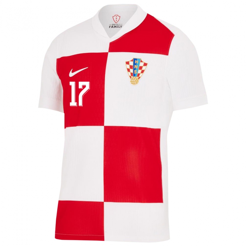 Kinderen Kroatië Igor Matanovic #17 Wit Rood Thuisshirt Thuistenue 24-26 T-Shirt