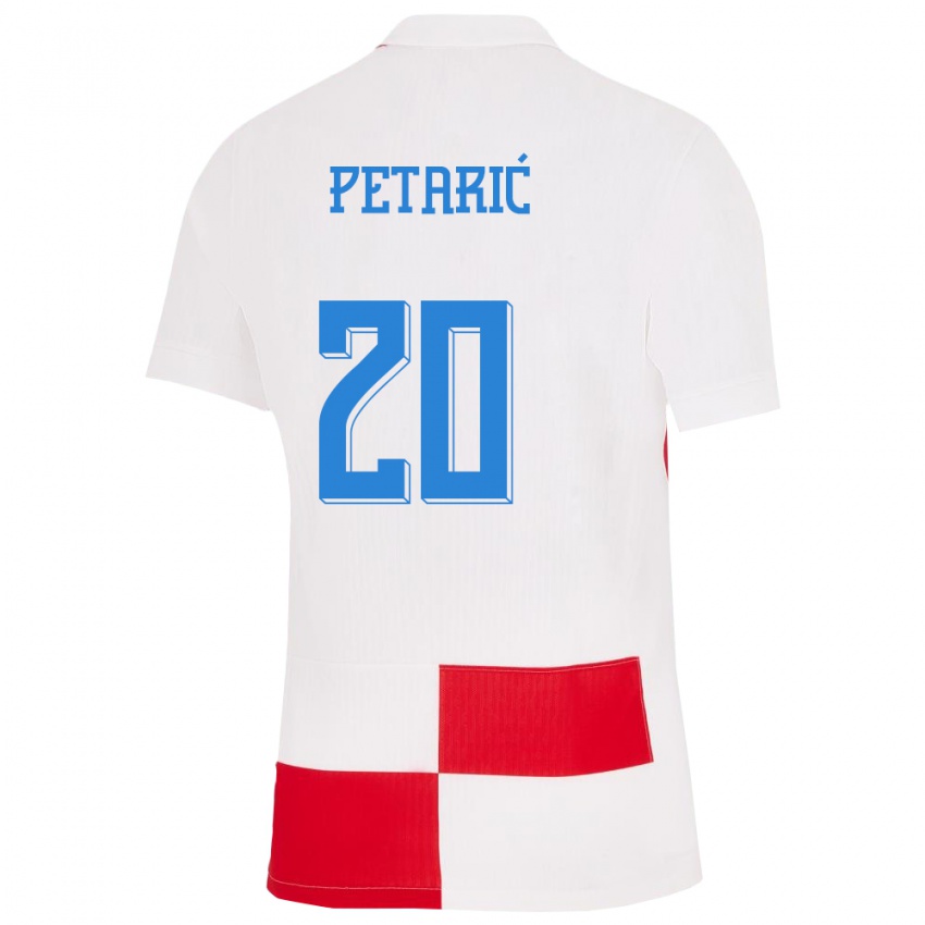 Kinderen Kroatië Nika Petaric #20 Wit Rood Thuisshirt Thuistenue 24-26 T-Shirt