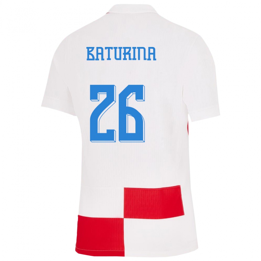 Kinderen Kroatië Martin Baturina #26 Wit Rood Thuisshirt Thuistenue 24-26 T-Shirt