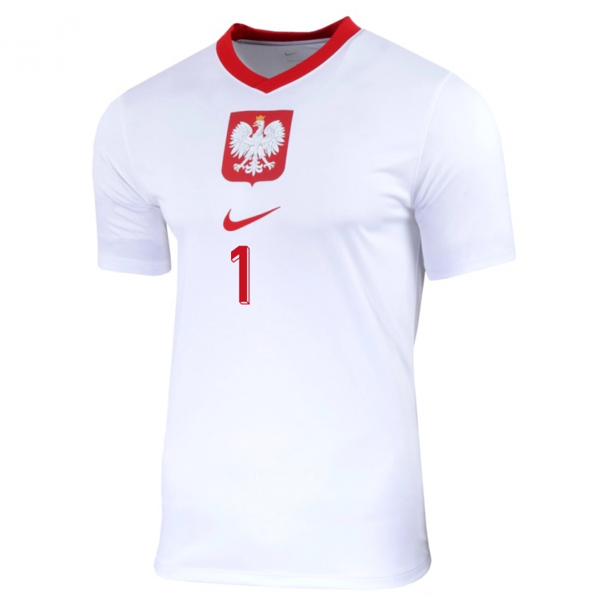 Kinderen Polen Wojciech Szczesny #1 Wit Thuisshirt Thuistenue 24-26 T-Shirt