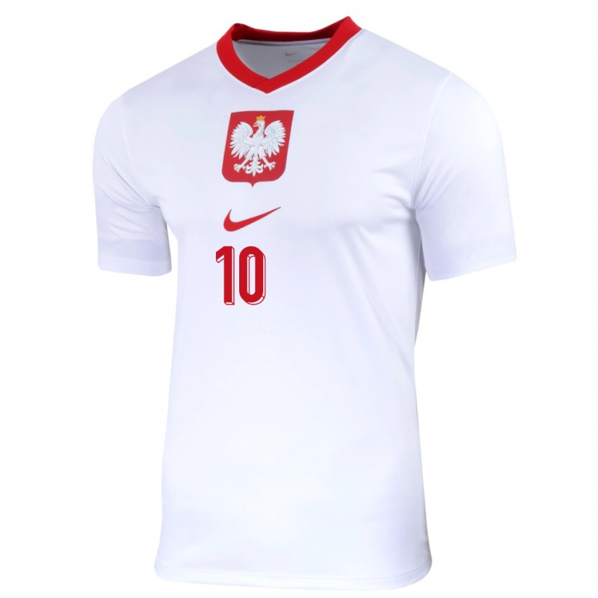 Kinderen Polen Mateusz Skoczylas #10 Wit Thuisshirt Thuistenue 24-26 T-Shirt