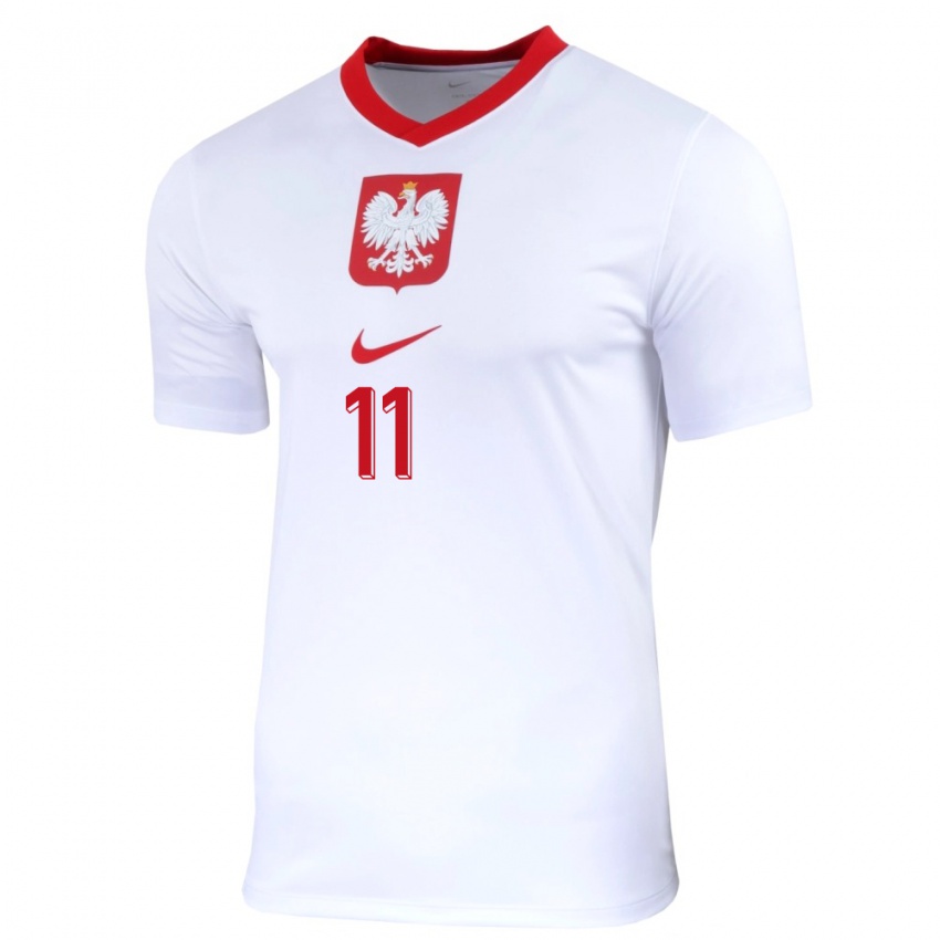 Kinderen Polen Ewelina Kamczyk #11 Wit Thuisshirt Thuistenue 24-26 T-Shirt