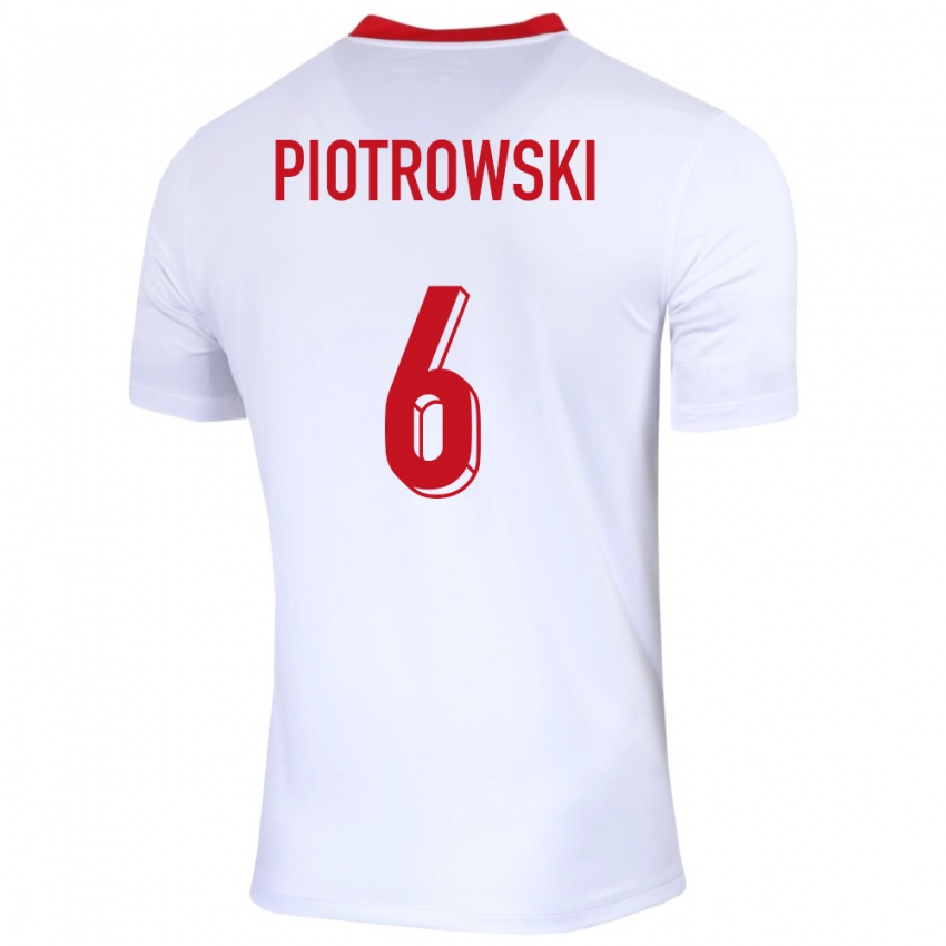 Kinderen Polen Jakub Piotrowski #6 Wit Thuisshirt Thuistenue 24-26 T-Shirt