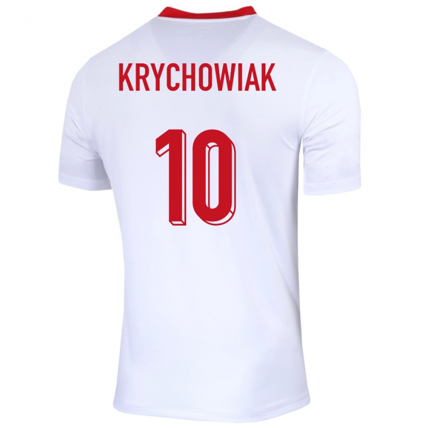 Kinderen Polen Grzegorz Krychowiak #10 Wit Thuisshirt Thuistenue 24-26 T-Shirt