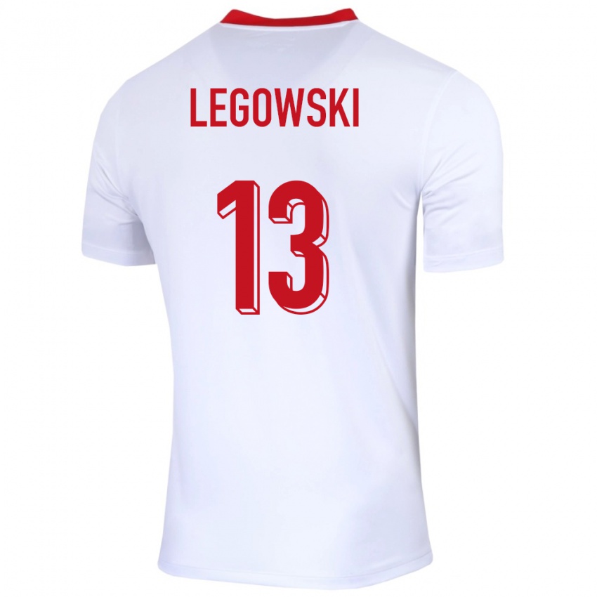 Kinderen Polen Mateusz Legowski #13 Wit Thuisshirt Thuistenue 24-26 T-Shirt