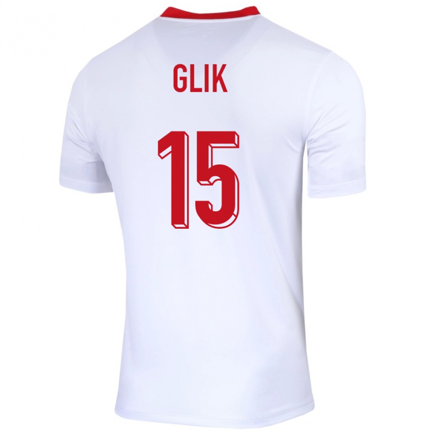 Kinderen Polen Kamil Glik #15 Wit Thuisshirt Thuistenue 24-26 T-Shirt