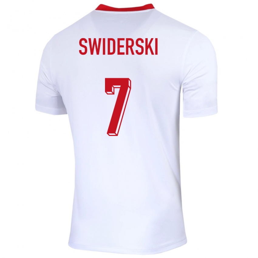 Kinderen Polen Karol Swiderski #7 Wit Thuisshirt Thuistenue 24-26 T-Shirt