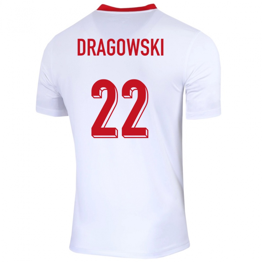 Kinderen Polen Bartlomiej Dragowski #22 Wit Thuisshirt Thuistenue 24-26 T-Shirt