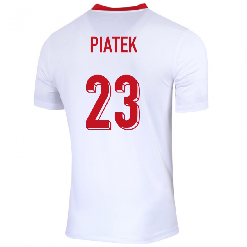 Kinderen Polen Krzysztof Piatek #23 Wit Thuisshirt Thuistenue 24-26 T-Shirt