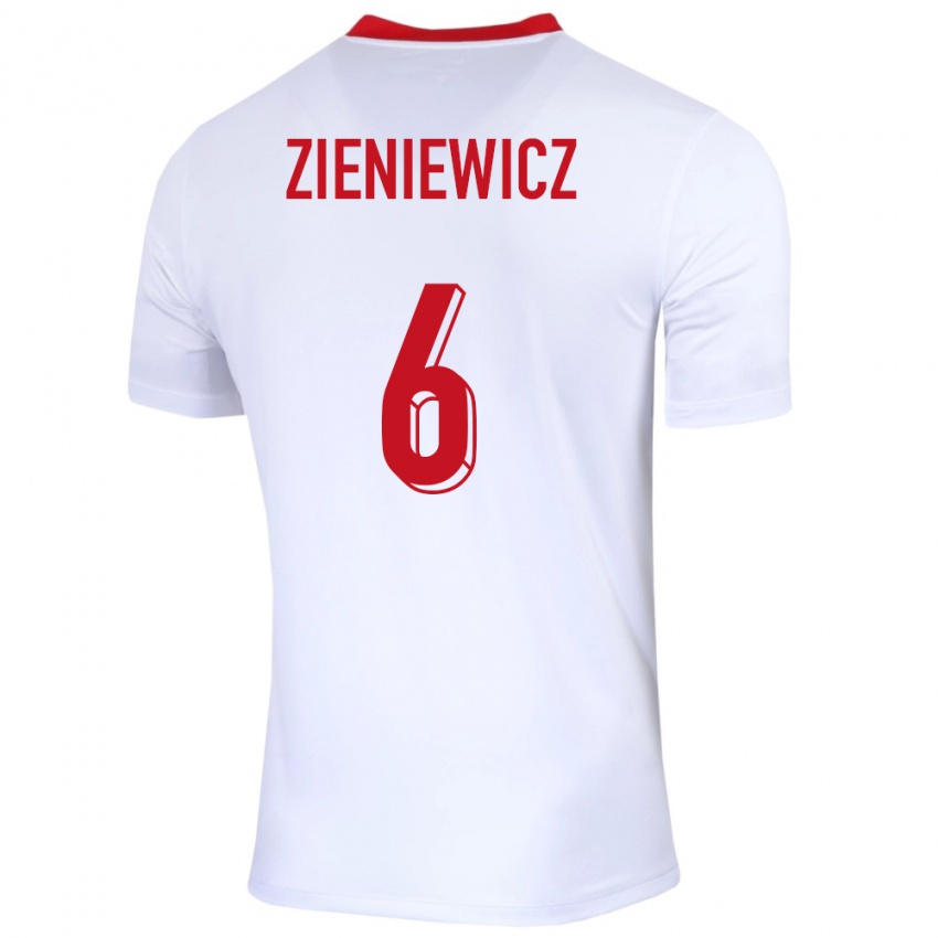 Kinderen Polen Wiktoria Zieniewicz #6 Wit Thuisshirt Thuistenue 24-26 T-Shirt