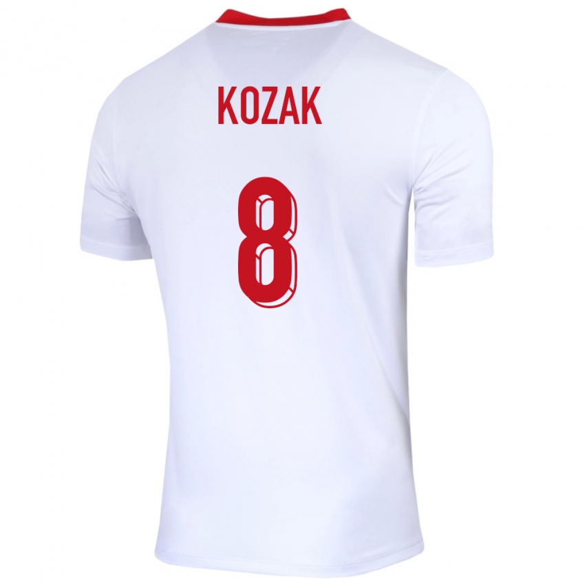 Kinderen Polen Kinga Kozak #8 Wit Thuisshirt Thuistenue 24-26 T-Shirt