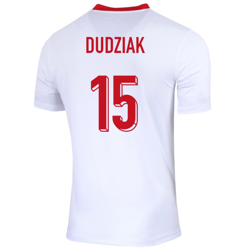 Kinderen Polen Aleksandra Dudziak #15 Wit Thuisshirt Thuistenue 24-26 T-Shirt