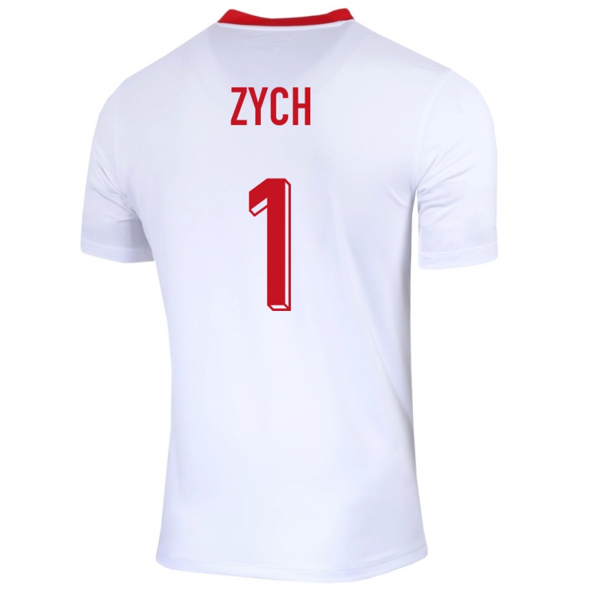 Kinderen Polen Oliwier Zych #1 Wit Thuisshirt Thuistenue 24-26 T-Shirt