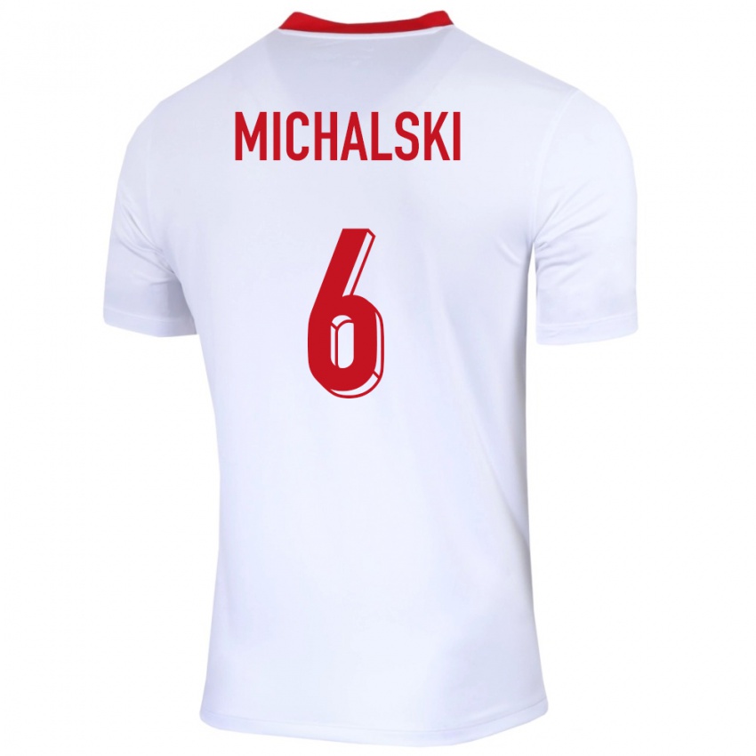 Kinderen Polen Szymon Michalski #6 Wit Thuisshirt Thuistenue 24-26 T-Shirt