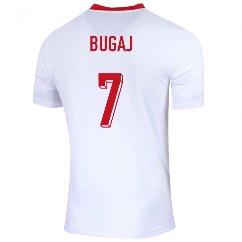 Kinderen Polen Dawid Bugaj #7 Wit Thuisshirt Thuistenue 24-26 T-Shirt