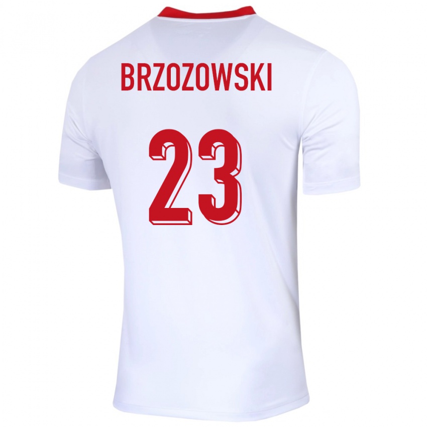 Kinderen Polen Milosz Brzozowski #23 Wit Thuisshirt Thuistenue 24-26 T-Shirt