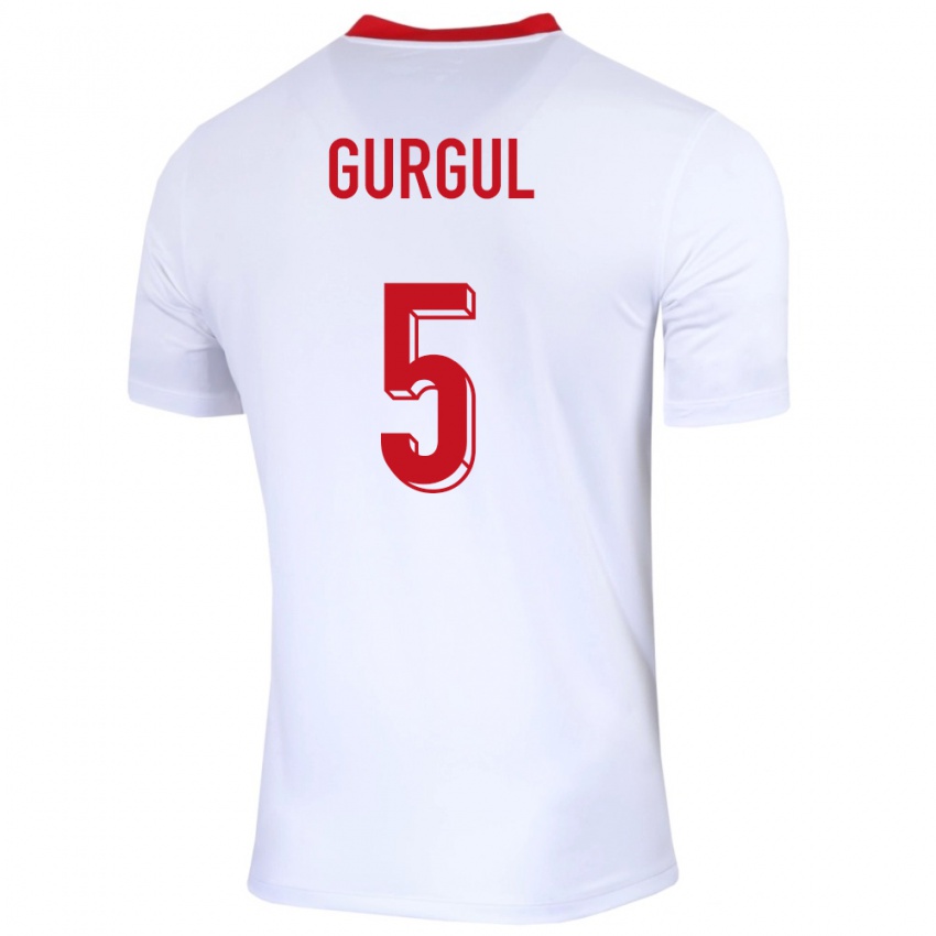 Kinderen Polen Michal Gurgul #5 Wit Thuisshirt Thuistenue 24-26 T-Shirt