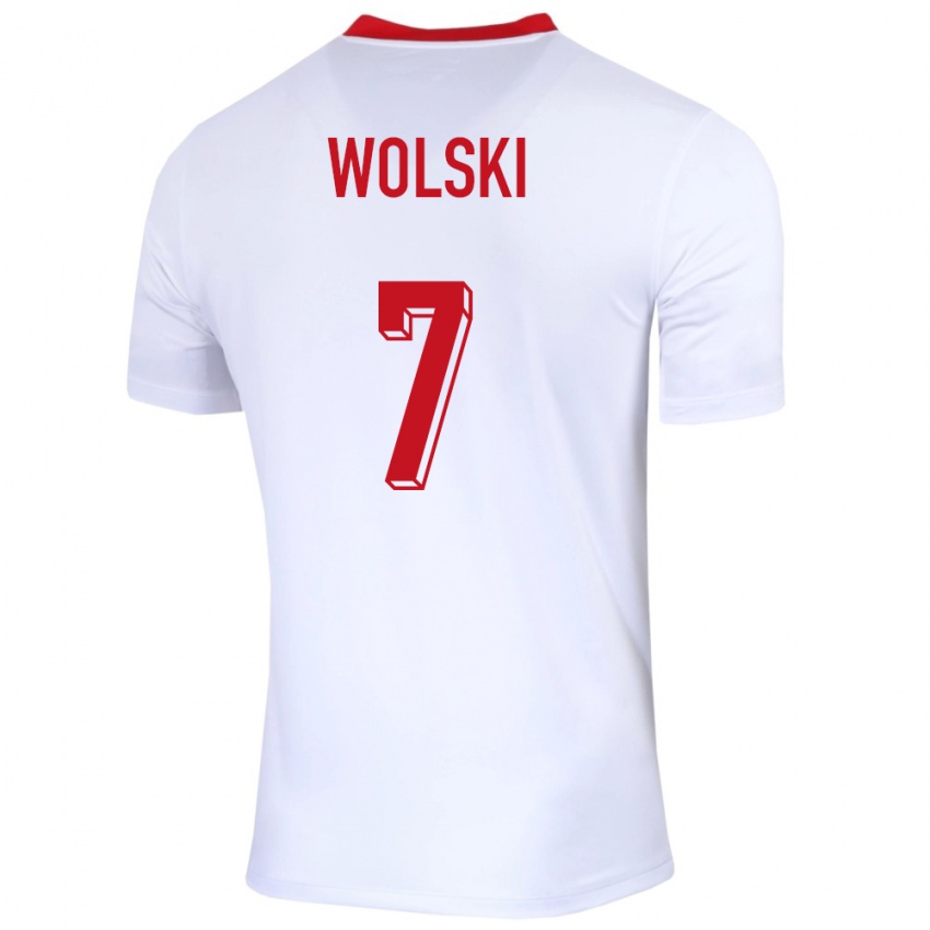 Kinderen Polen Filip Wolski #7 Wit Thuisshirt Thuistenue 24-26 T-Shirt