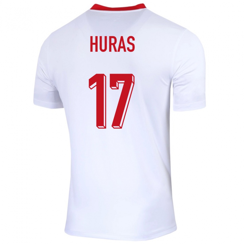 Kinderen Polen Mike Huras #17 Wit Thuisshirt Thuistenue 24-26 T-Shirt